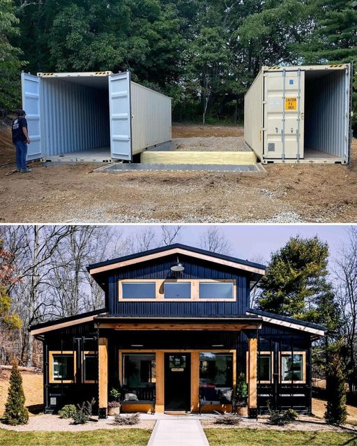 The meme is a split image of a shipping container being converted into a house. The top image shows a large, empty shipping container, while the bottom image shows a cozy, fully-furnished house made from the same container. The text "I'm not arguing, I'm just explaining why I'm right" appears in the top image, implying that someone is being stubborn and refusing to listen to others.